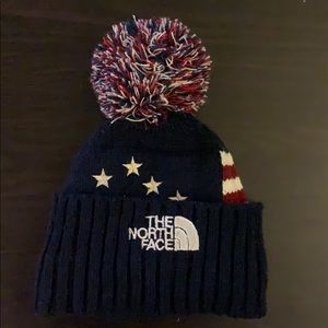 The North Face American flag beanie
